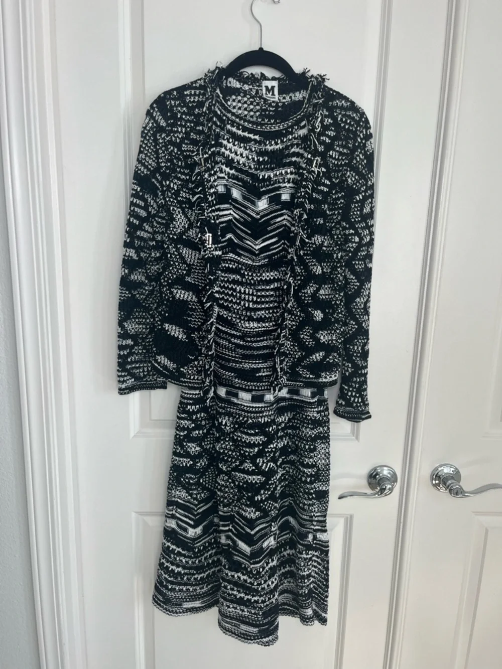 M Missoni Black & White Knit Dress and cardigan set Size IT 42 US 6 - Picture 2 of 15